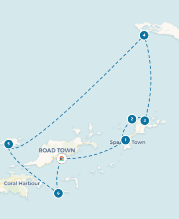 Classic BVI Loop with Anegada route map